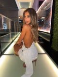 Single shoulder sequin dress with exposed backpack buttocks short skirt