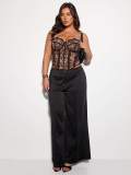 Leopard print oversized corset with fish bones