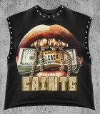 Lip Print Rivet Vest