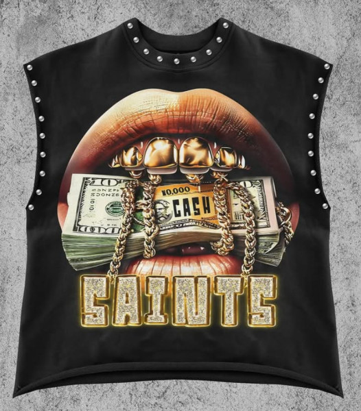 Lip Print Rivet Vest