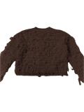 Knitted Tassel Buttoned Wool Blazer