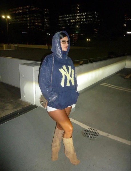 Velvet hooded sweatshirt with full diamond jacket