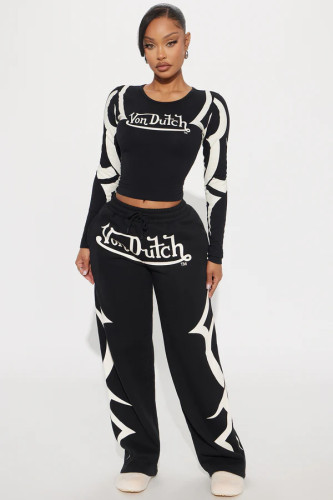 Sporty Print Color Block Set