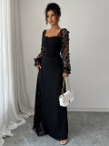 Long sleeved long skirt dress