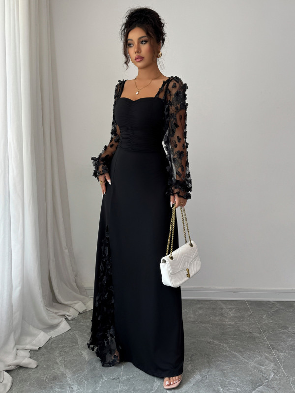 Long sleeved long skirt dress