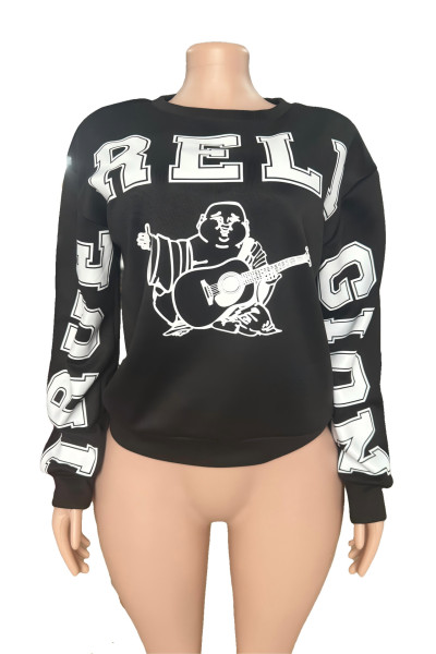 Cartoon round neck long sleeved sweatshirt sweatshirt