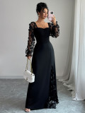 Long sleeved long skirt dress