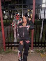 Printed sweatshirt and pants set