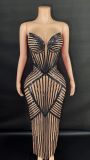 Crystal half-transparent dress