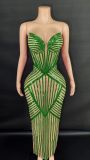 Crystal half-transparent dress