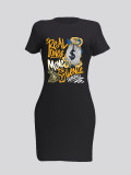 Printed tight fitting dress