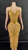 Crystal half-transparent dress