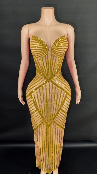 Crystal half-transparent dress