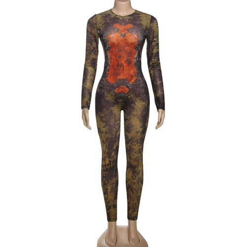 Sexy and trendy digital printed jumpsuit K25Q75938