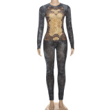 Sexy and trendy digital printed jumpsuit K25Q75938