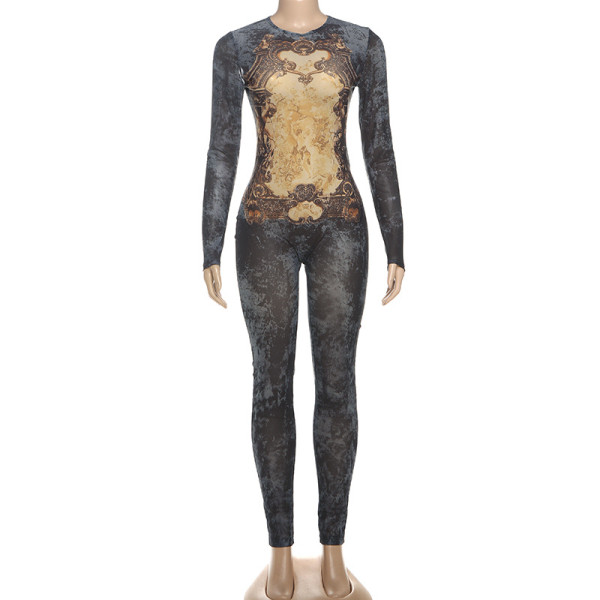 Sexy and trendy digital printed jumpsuit K25Q75938