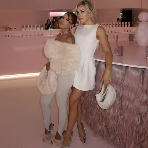 Plush patchwork high waisted jumpsuit