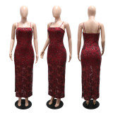 Strap sequin dress