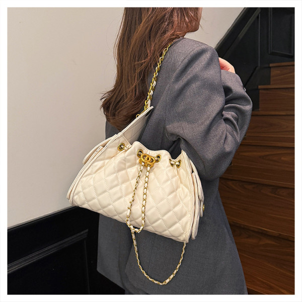 Drawstring bucket bag armpit shoulder tote bag