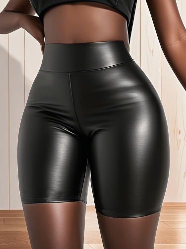 PU leather shorts and shorts