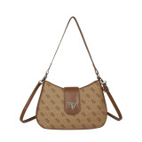 Printed letter monogram messenger bag
