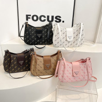 Printed letter monogram messenger bag