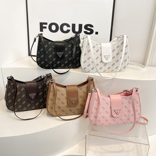 Printed letter monogram messenger bag