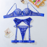 Embroidered, gathered, and molded thin underwear set