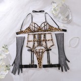 Mesh see-through body-shaping split adjustable underwear set