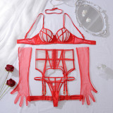 Mesh see-through body-shaping split adjustable underwear set