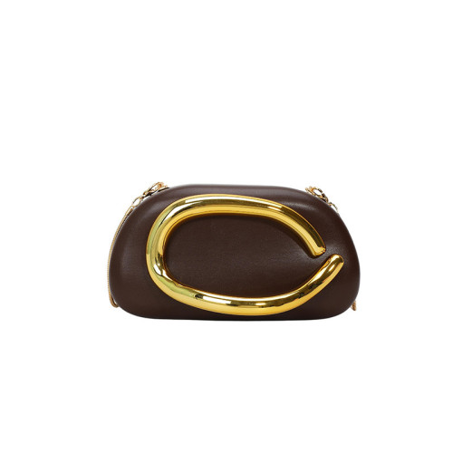 Leather grab bag, hand-held single shoulder crossbody bag
