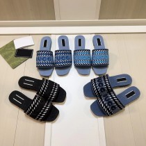 Color blocked flat one character slippers embroidered with letters, cool slippers