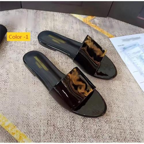 Flat bottomed oversized sandals worn on top of one word slippers