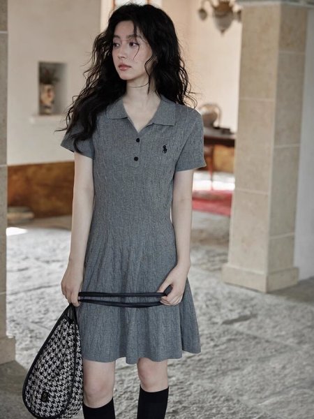 Fried Dough Twists pattern short sleeve knitting dress