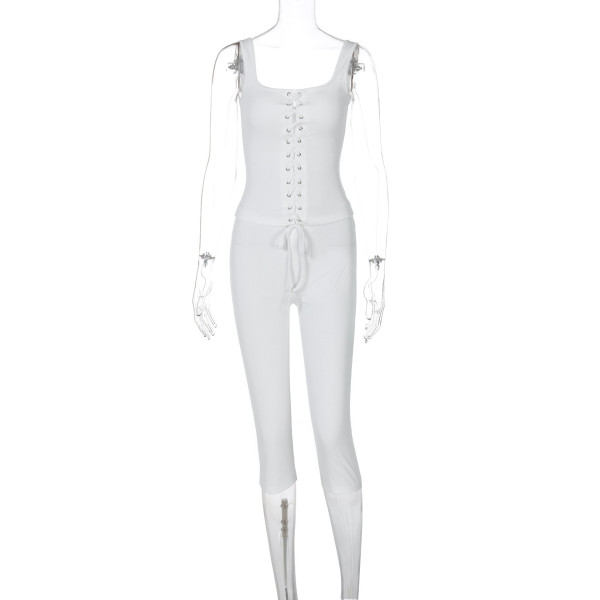 Chest strap vest shorts set