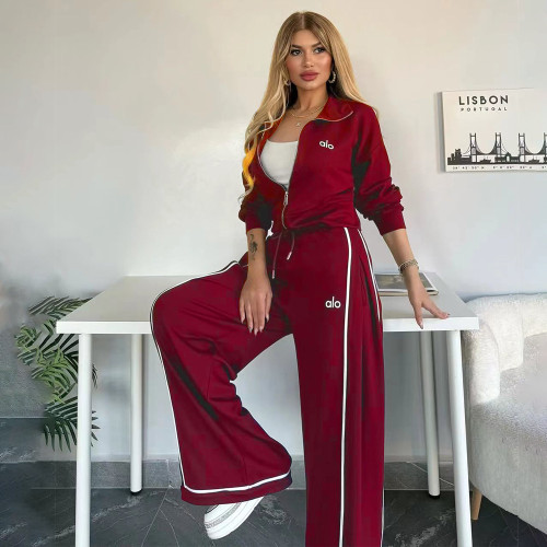 Embroidered Wide Leg Two Piece Set