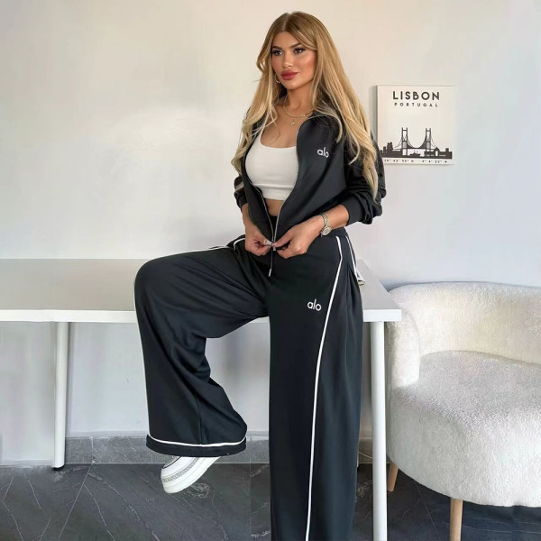 Embroidered Wide Leg Two Piece Set