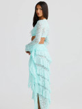 Lace ribbon skirt set