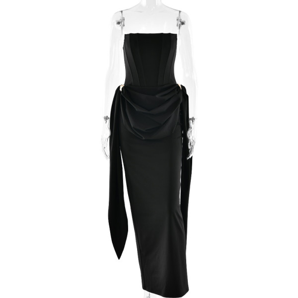 Strapless backless strapless dress