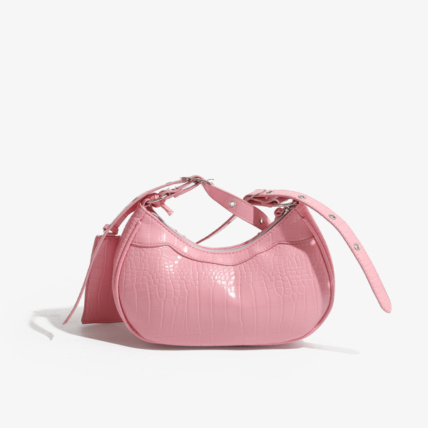 Fashionable Trendy Motorcycle Bag Underarm Bag Riveted Tassel High Grade Wrinkled Bag Single Shoulder Cross Shoulder Women's Bag
