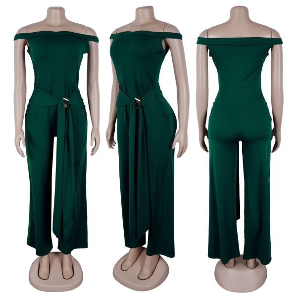 One shoulder casual strap decorative jumpsuit
