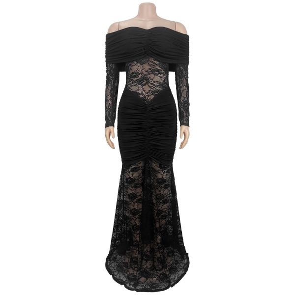 One shoulder lace wrapped hip dress