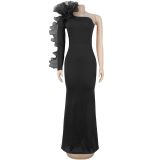 Single lace sleeve slim fit dress