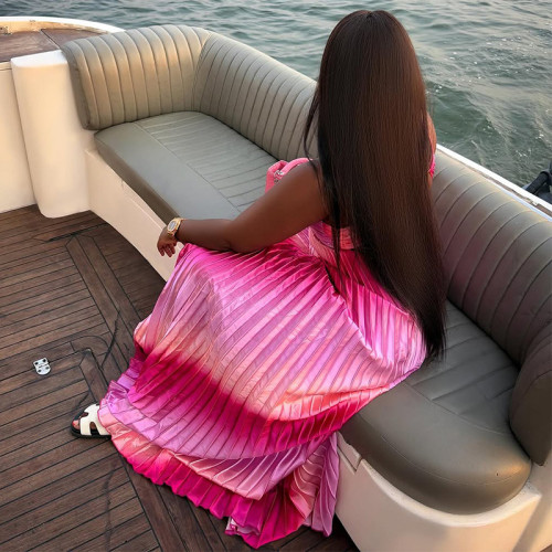 Strap, strapless, lace up, pleated, oversized swing dress