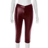 Bright bread buttocks tight fitting triangle cropped pants
