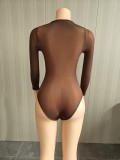 Sexy High-Elastic Bodysuit Shiny Transparent Sexy Socks Underwear