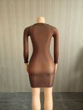Sexy ultra-elastic glossy body tights with a sexy see-through skirt for nightclubs