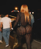Sexy jumpsuit with sheer stockings, tight fitting and sensual, seductive jumpsuit