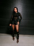 Sexy High-Elastic Bodysuit Shiny Transparent Sexy Socks Underwear