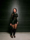 Sexy High-Elastic Bodysuit Shiny Transparent Sexy Socks Underwear